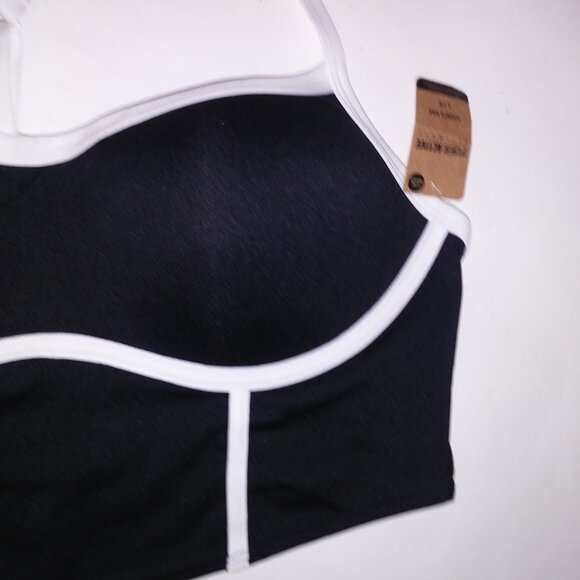 Victoria Secret PINK Sports Bra Push Up Ultimate Black White Long Line Padded Ra - Picture 6 of 10